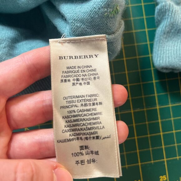 Seafoam Cashmere Burberry Sweater - Picture 2 of 9